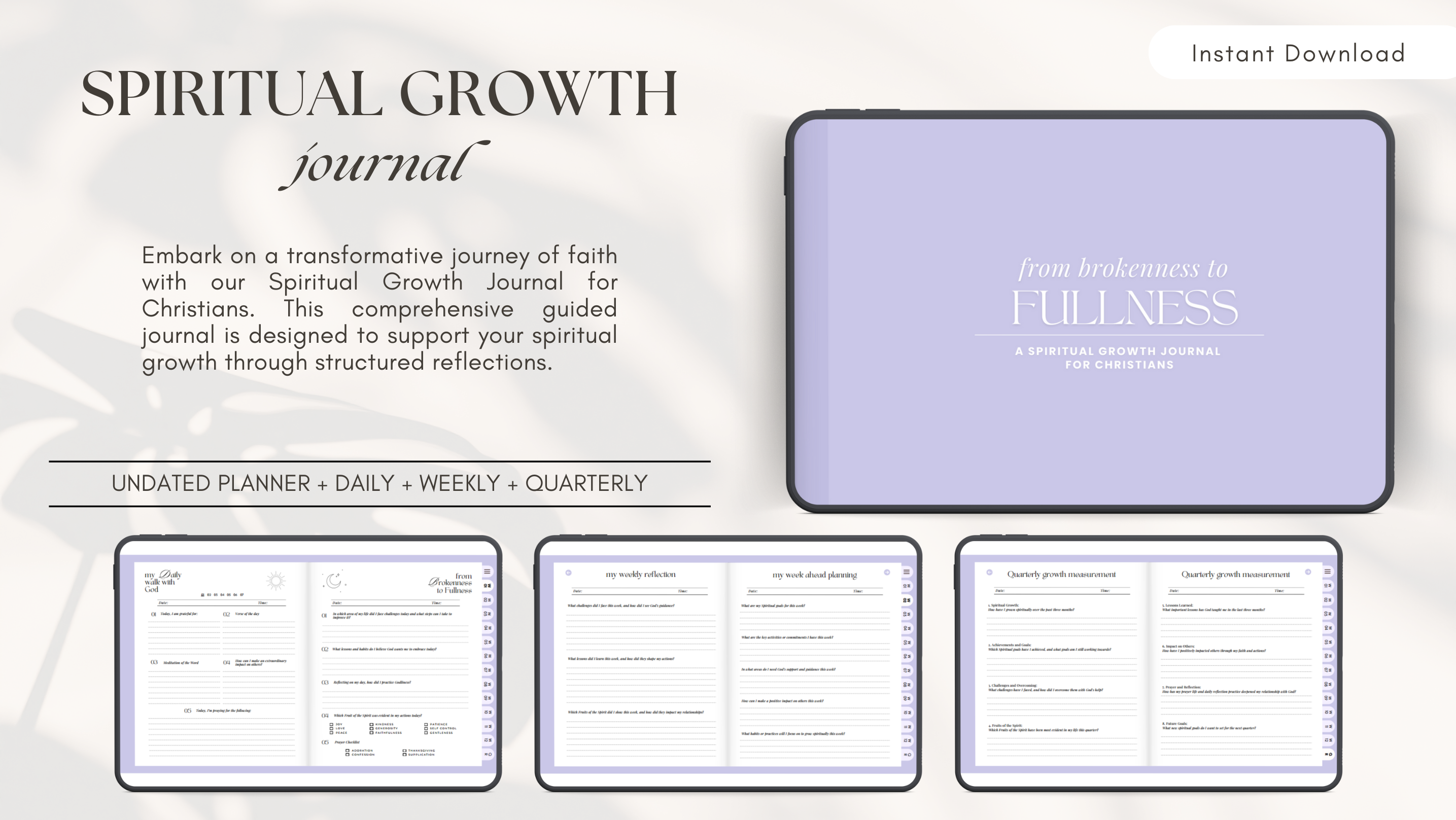 Christian Spiritual Growth Journal: Daily Gratitude, Faith Planner